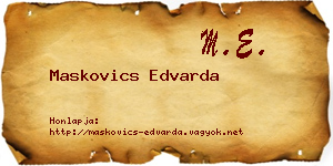 Maskovics Edvarda névjegykártya